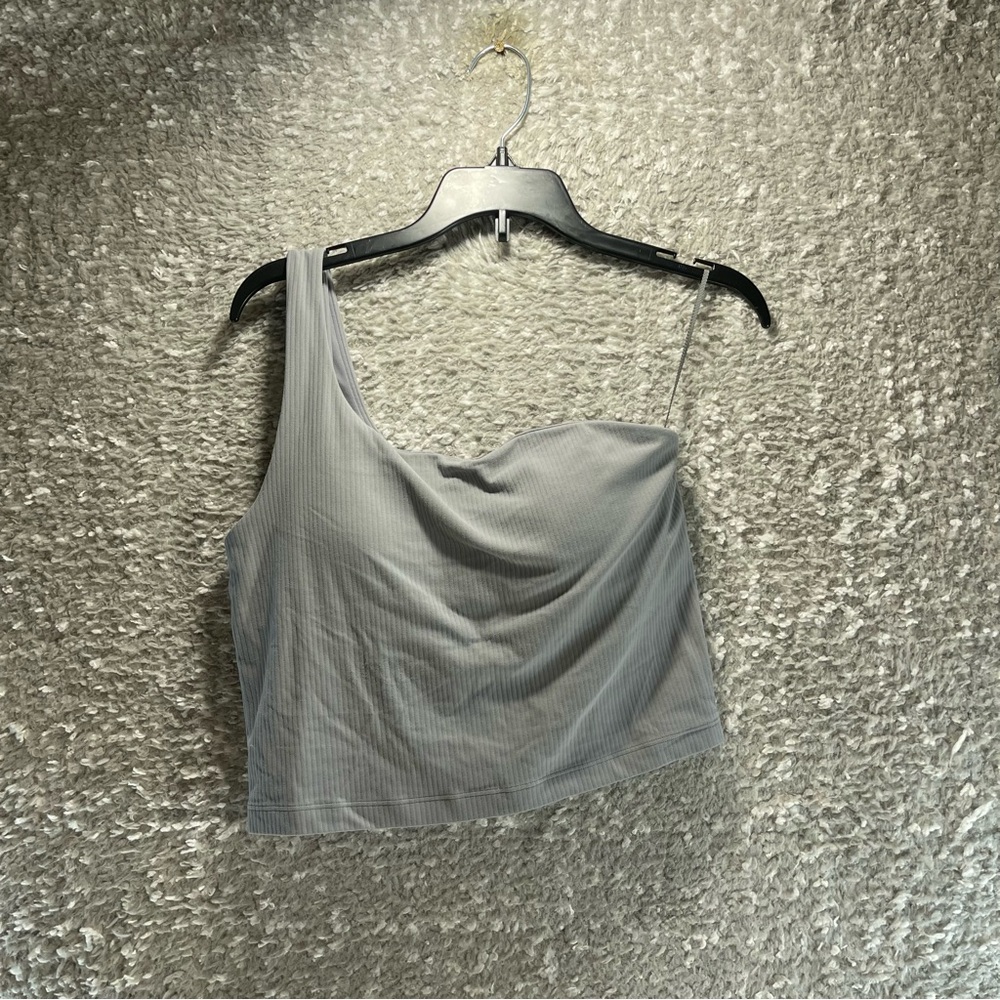 Lululemon Ribbed Nulu Asymmetrical Yoga Tank Withe Built In Bra Padded Sz 6‎